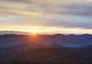 Sunrise over the Blue Ridge Mountains in North Carolina.